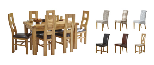 Solid Oak Dining Tables with chairs